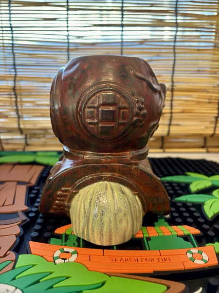 Tiki Farm Aqua Tiki Diver Mug by Flounder Corro del Cobre Glaze Ltd 250 NIB
