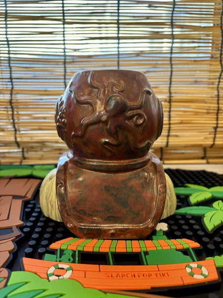 Tiki Farm Aqua Tiki Diver Mug by Flounder Corro del Cobre Glaze Ltd 250 NIB