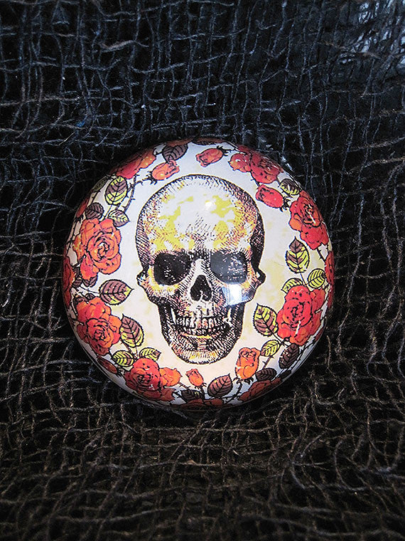 Skull and Roses Paperweight